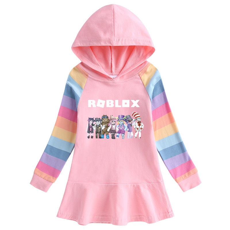 Girls' Cotton Rainbow Dress - Style A