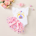 Baby Girl Spring Polka-Dot Romper & Skirt Set