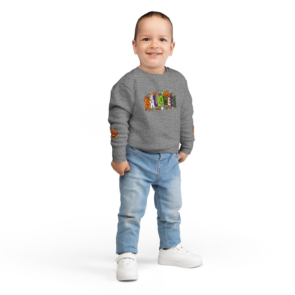 Toddler Sweatshirt — Halloween Pumpkin Jack-O’-Lantern Crewneck for Kids
