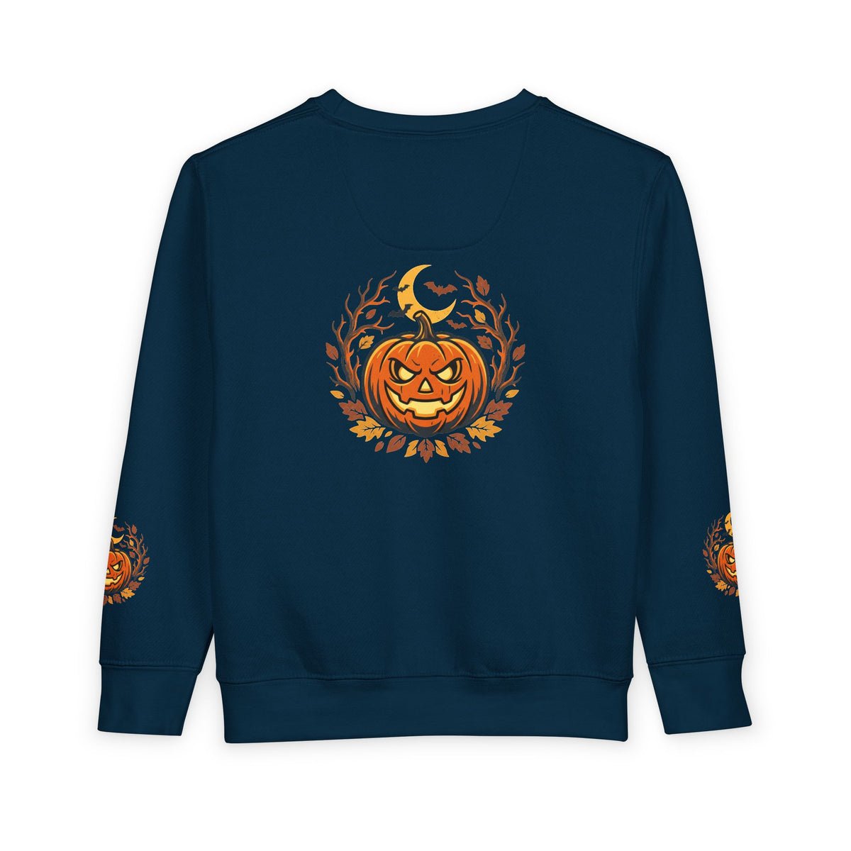 Toddler Sweatshirt — Halloween Pumpkin Jack-O’-Lantern Crewneck for Kids