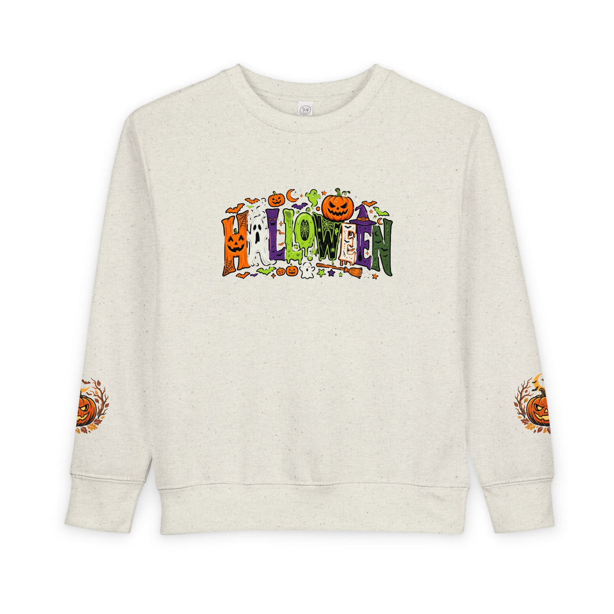 Toddler Sweatshirt — Halloween Pumpkin Jack-O’-Lantern Crewneck for Kids