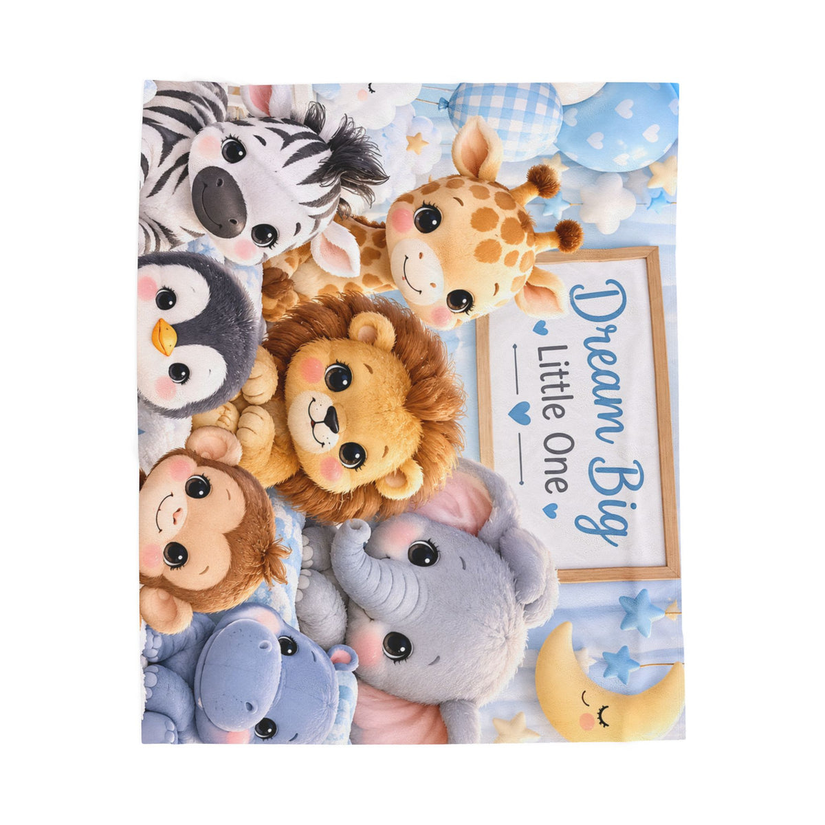 Dream Big Baby Animal Velveteen Plush Blanket