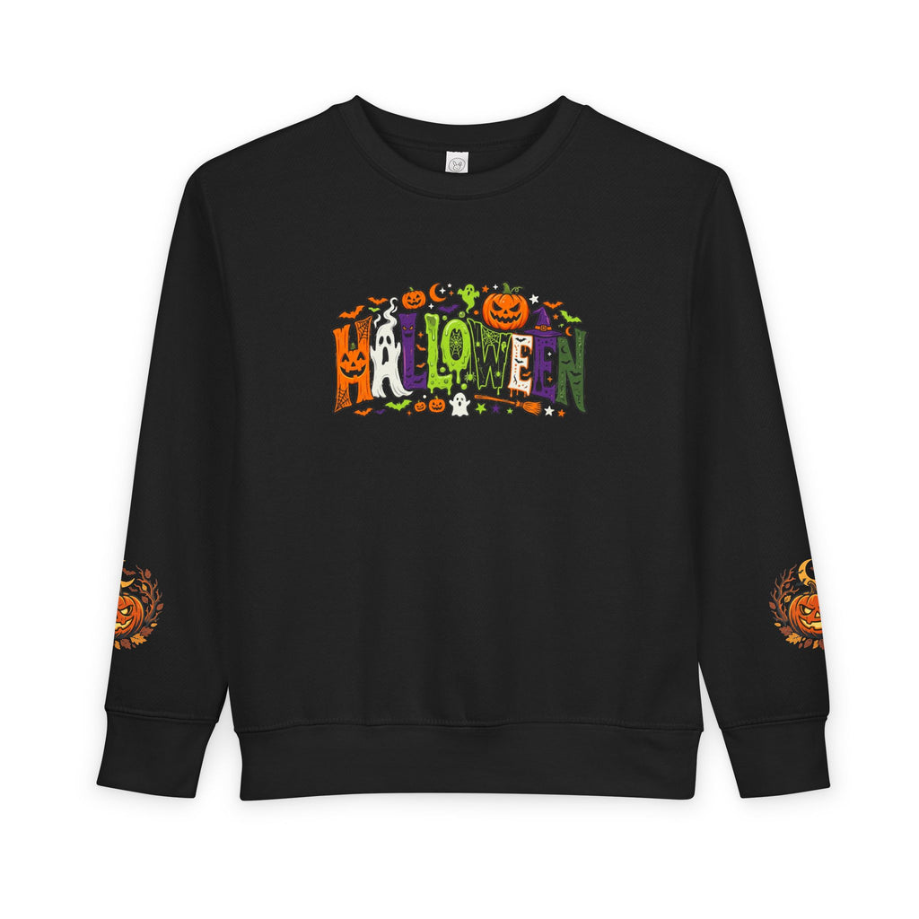 Toddler Sweatshirt — Halloween Pumpkin Jack-O’-Lantern Crewneck for Kids