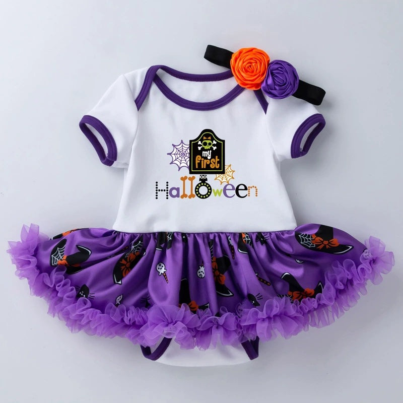 Baby Halloween Romper Dress & Hair Accessory Set