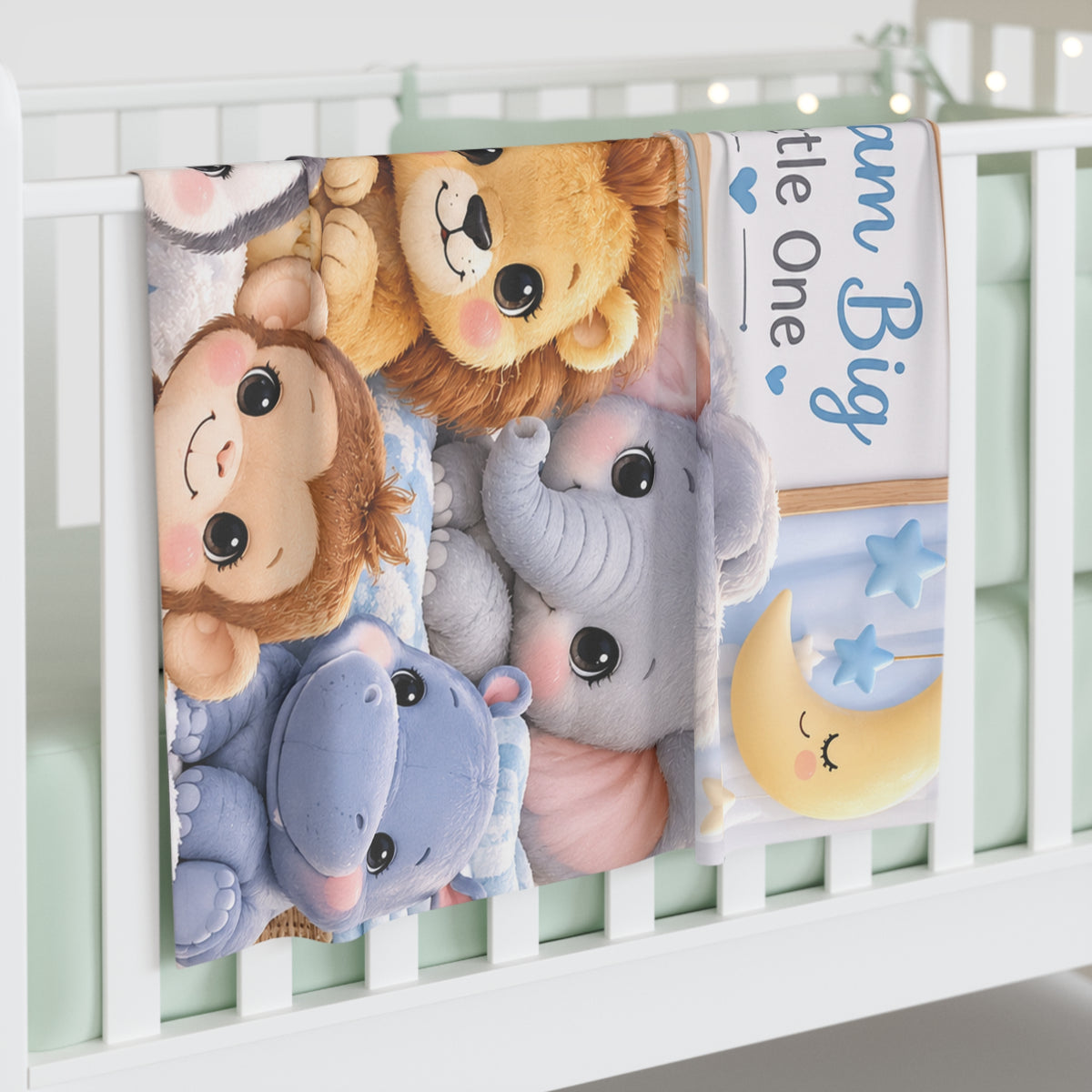 Dream Big Little One Baby Swaddle Blanket — Safari Animals