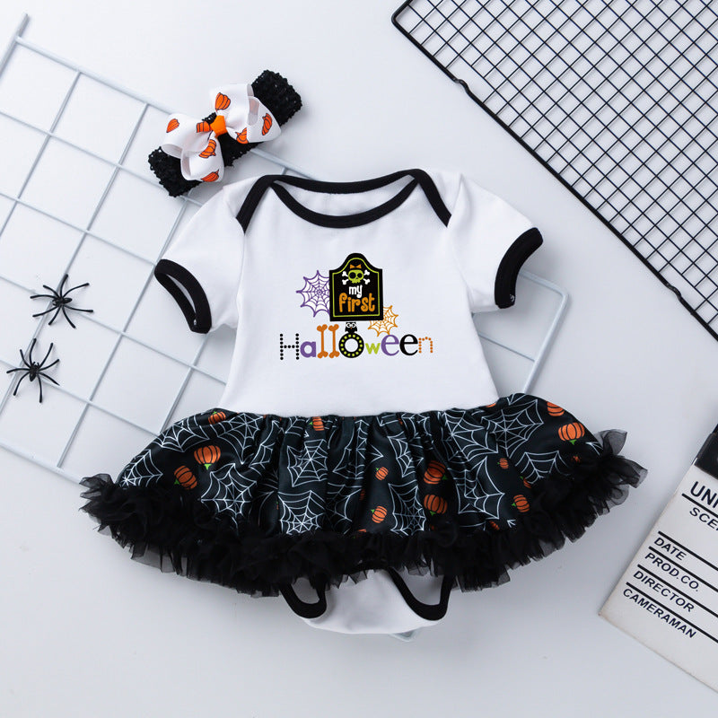 Baby Halloween Romper Dress & Hair Accessory Set
