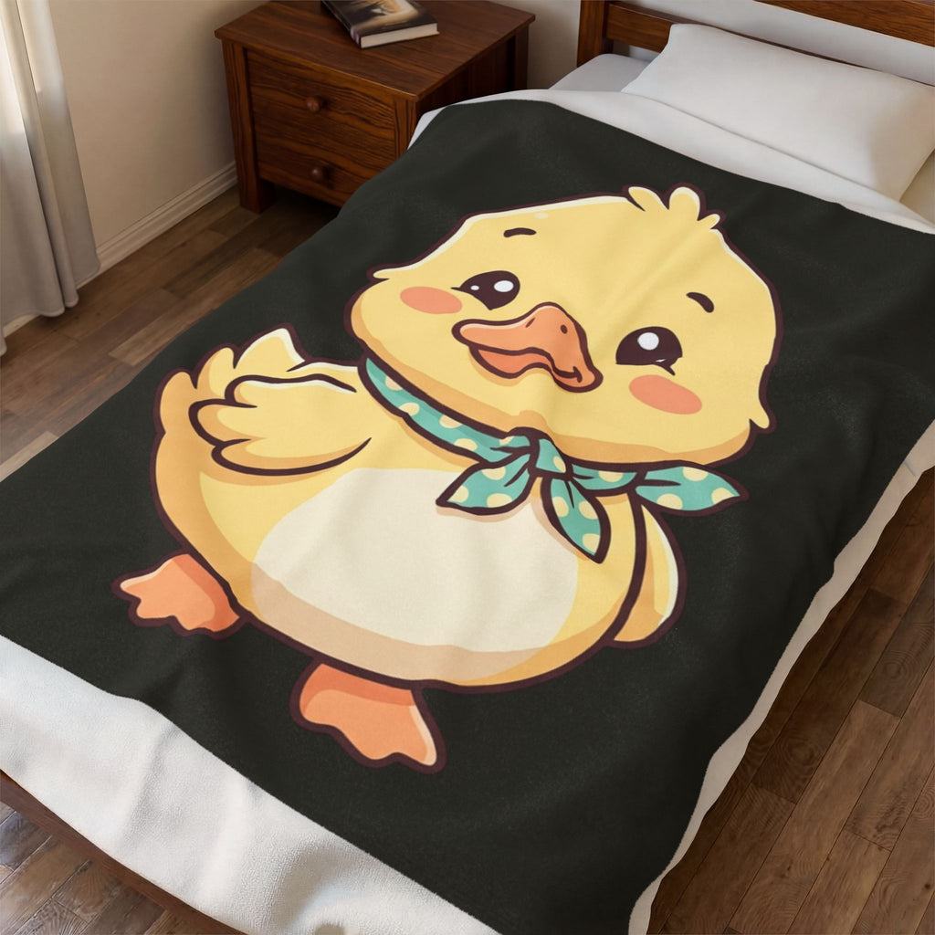 Cute Duck Velveteen Plush Blanket – Soft Cartoon Baby Duck Throw