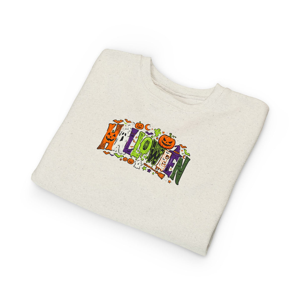 Toddler Sweatshirt — Halloween Pumpkin Jack-O’-Lantern Crewneck for Kids