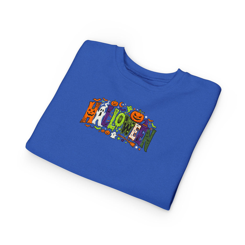Toddler Sweatshirt — Halloween Pumpkin Jack-O’-Lantern Crewneck for Kids