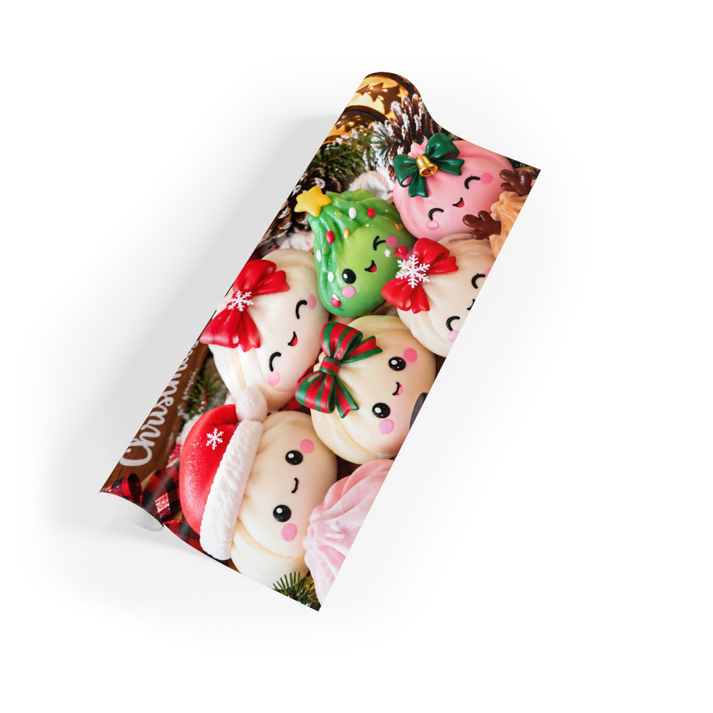 Christmas Kawaii Dumpling Gift Wrap Roll — Cute Holiday Wrapping Paper