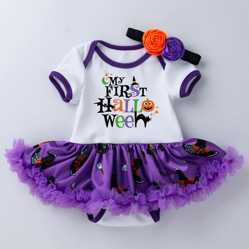 Baby Halloween Romper Dress & Hair Accessory Set