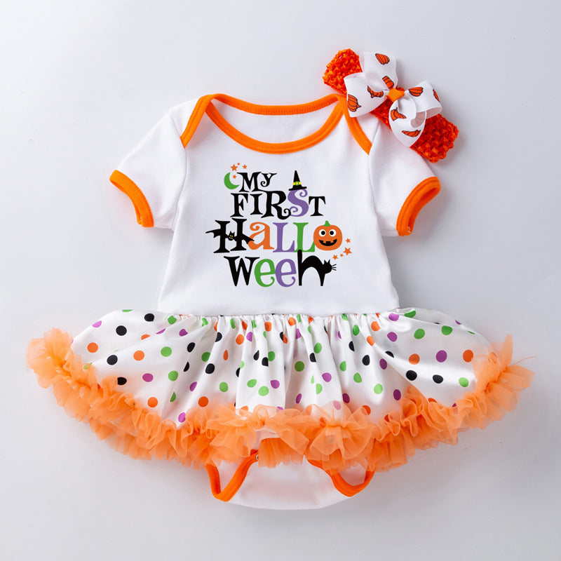 Baby Halloween Romper Dress & Hair Accessory Set