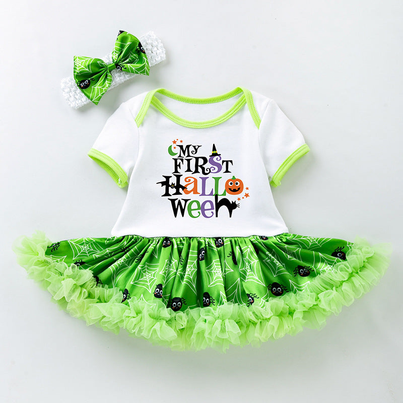 Baby Halloween Romper Dress & Hair Accessory Set