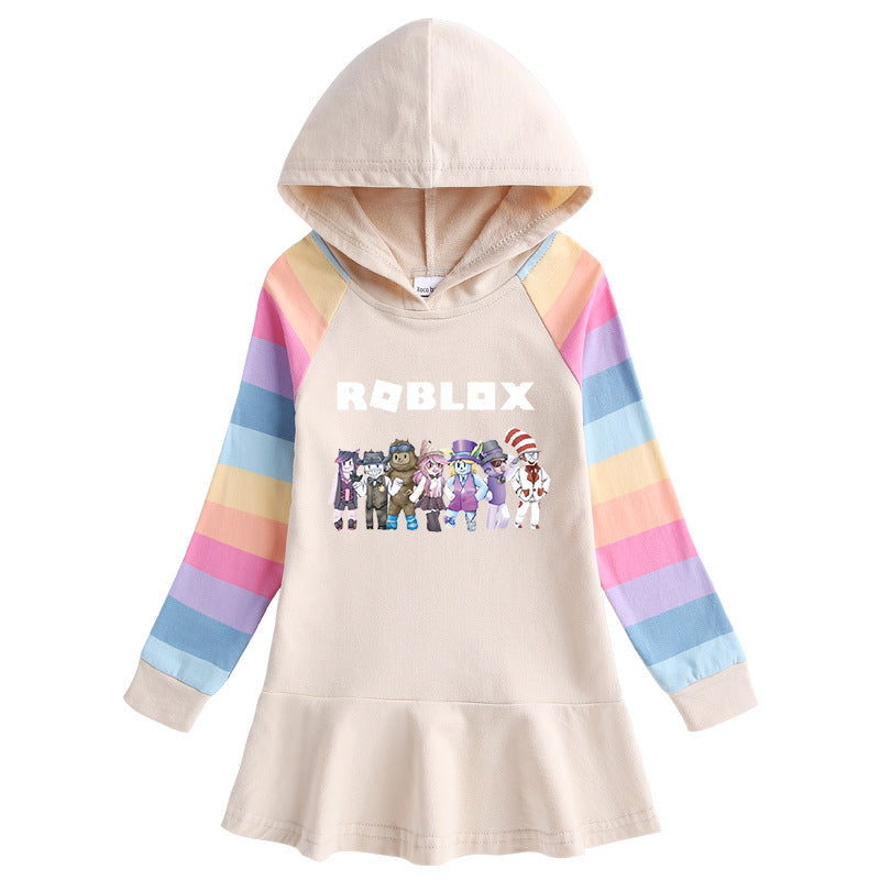 Girls' Cotton Rainbow Dress - Style A