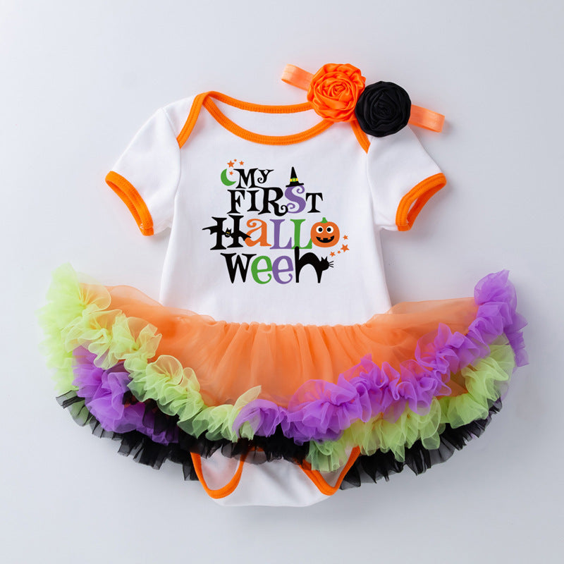 Baby Halloween Romper Dress & Hair Accessory Set