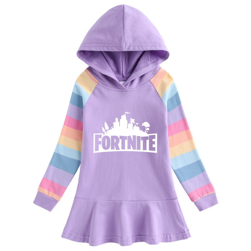 Girls' Cotton Rainbow Dress - Style B