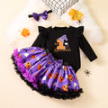 NovibebeCo. Baby Girl Halloween Ghost & Pumpkin 3-Piece Outfit