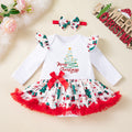 Baby Christmas Long-Sleeve Bodysuit Dress Set