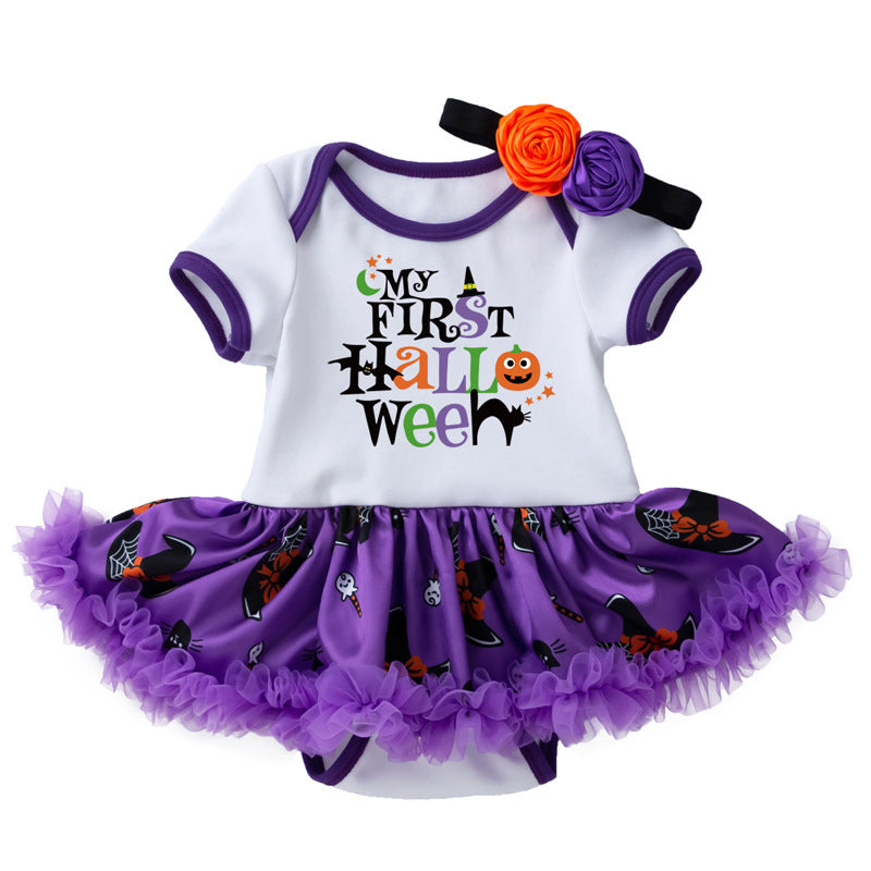 Baby Halloween Romper Dress & Hair Accessory Set