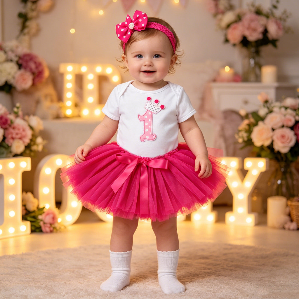 Baby Girl Summer Romper, Skirt & Hair Accessories Set