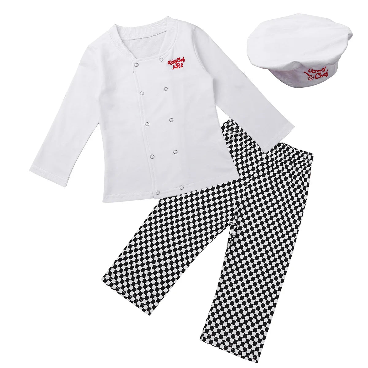 NovibebeCo. Baby Chef Halloween Costume 3-Piece Set - Hat, Shirt & Pants