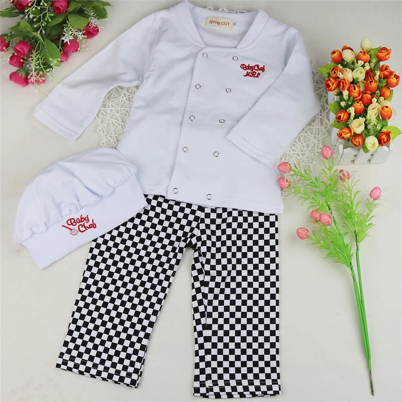 NovibebeCo. Baby Chef Halloween Costume 3-Piece Set - Hat, Shirt & Pants