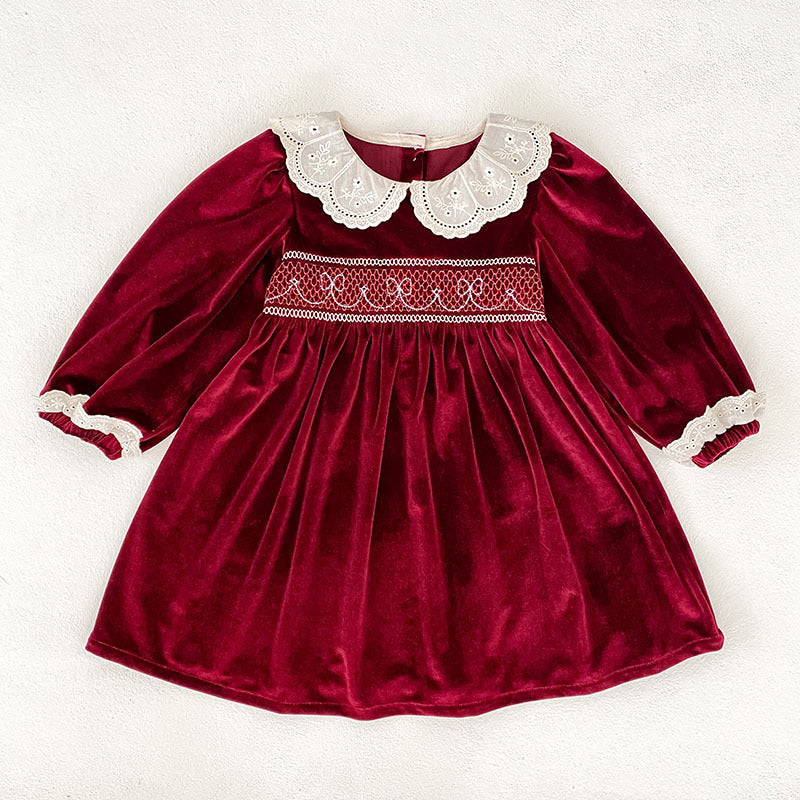 Girls’ Long-Sleeve Dress or Crawler Suit