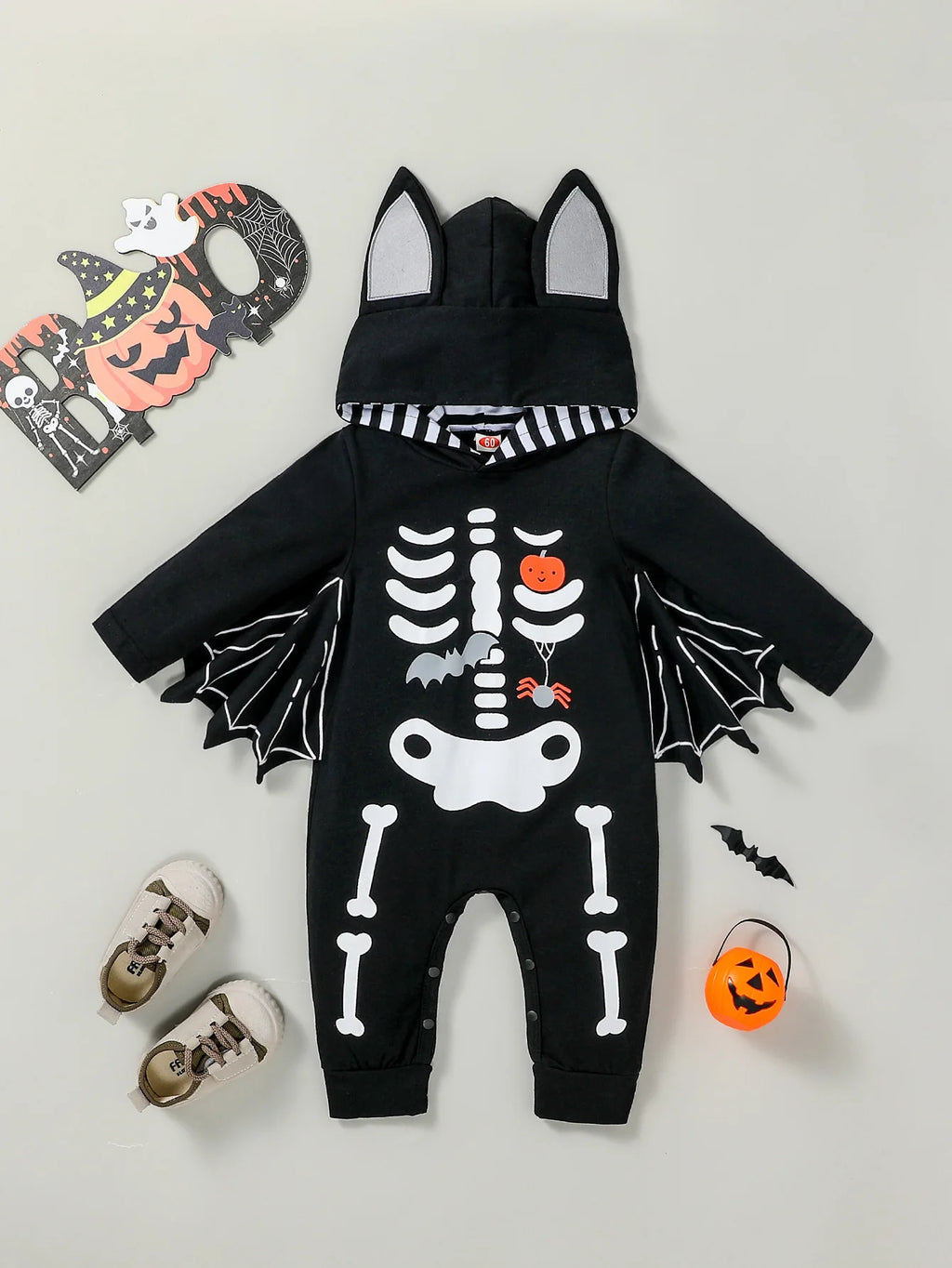 NovibebeCo. Baby Boys Halloween Bat Costume Hooded Jumpsuit