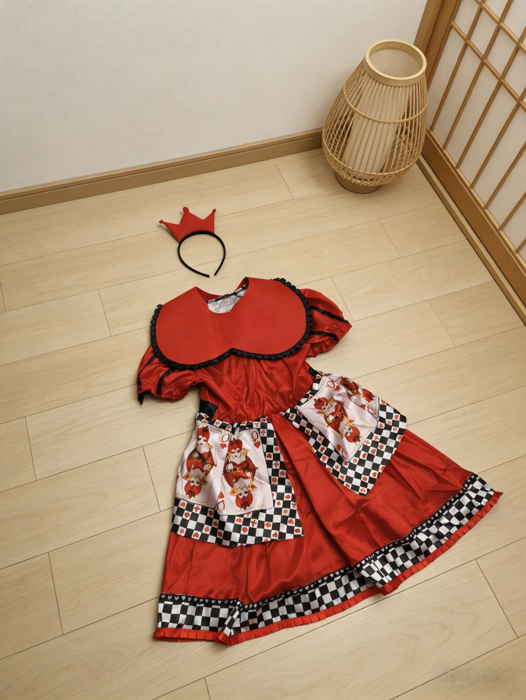 Girls’ Heart Queen Halloween Costume with Crown