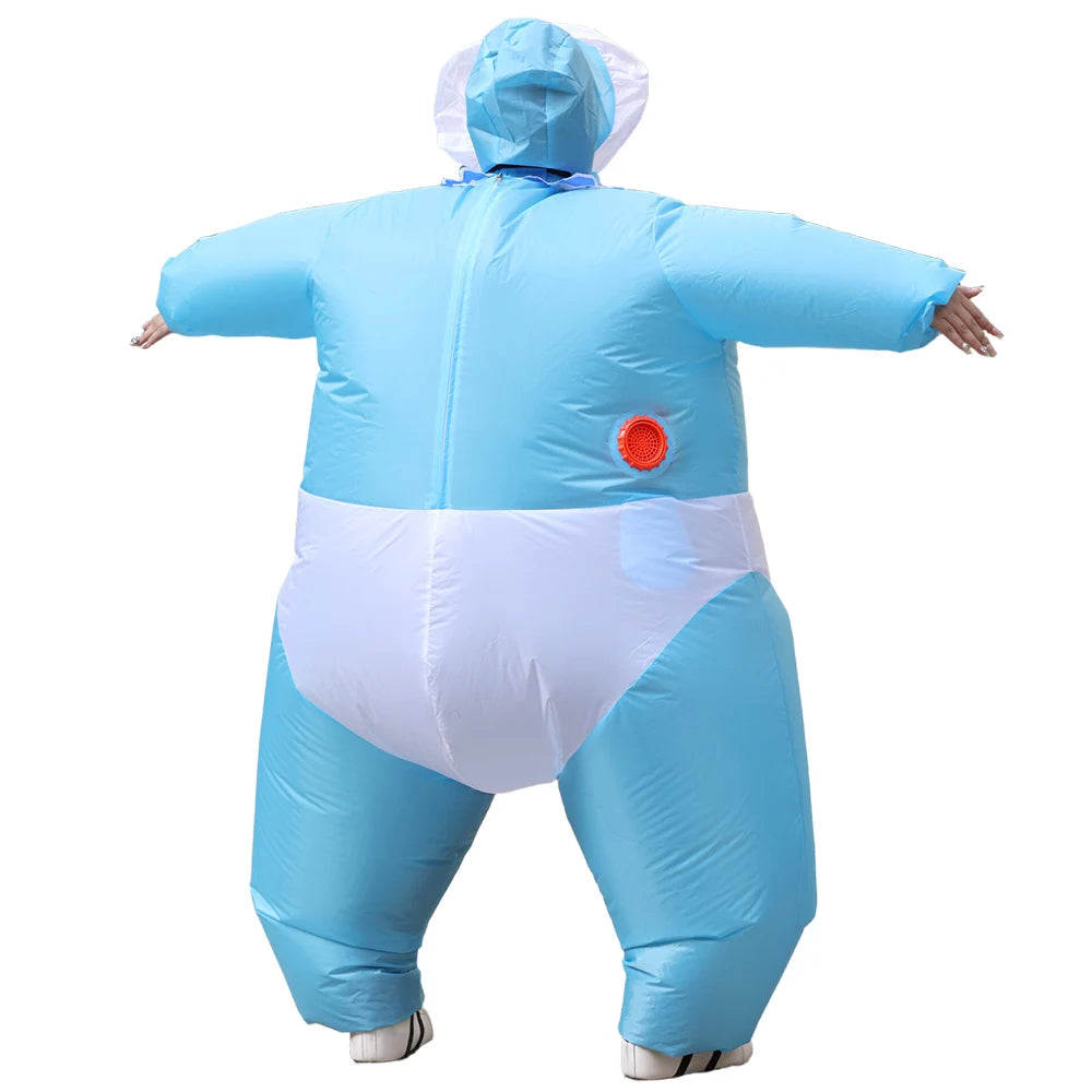 NovibebeCo. Adults Inflatable Baby Halloween Costume - Pink & Blue Gender Reveal