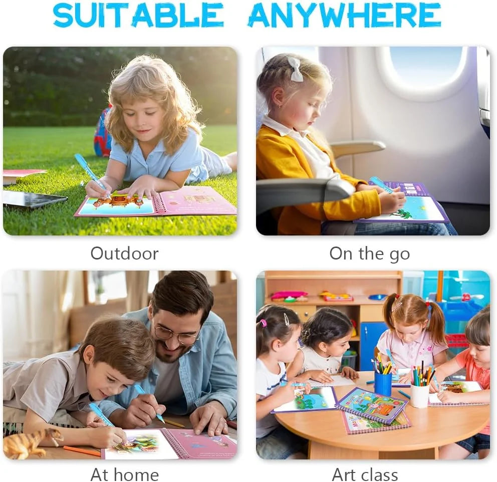 Reusable Water Drawing Book — Mess-Free Kids Art Pad
