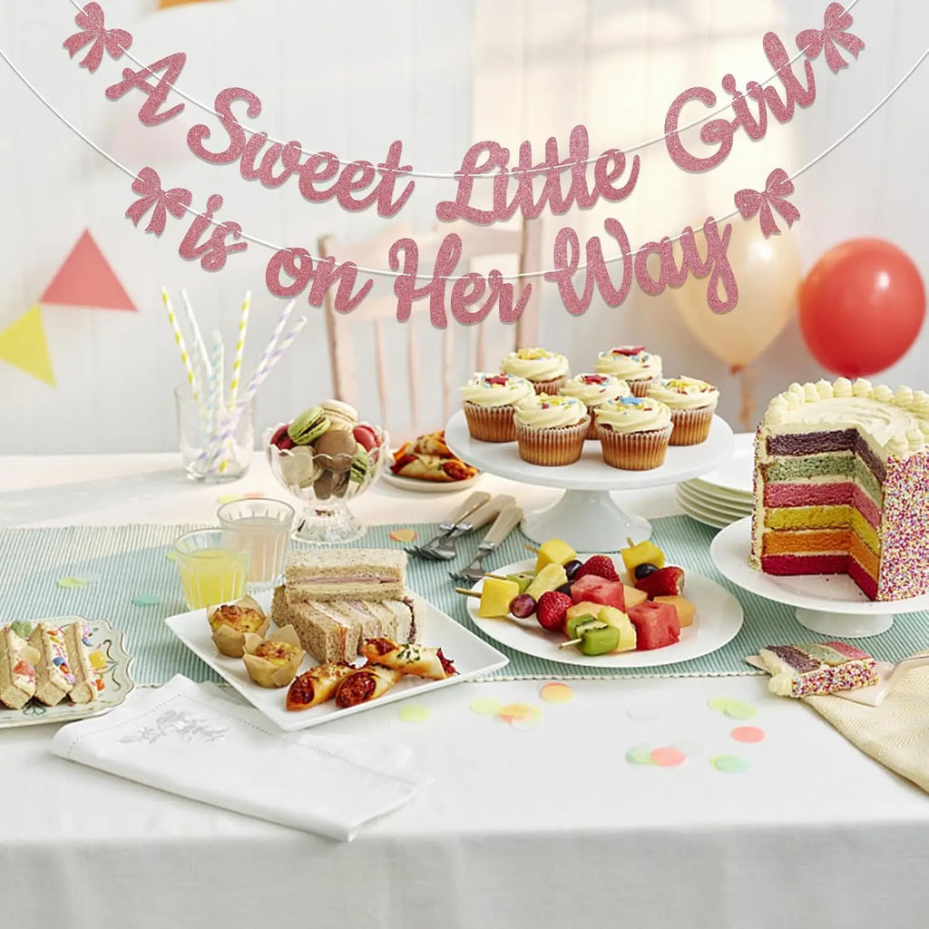 NovibebeCo. Baby Girl Shower Banner