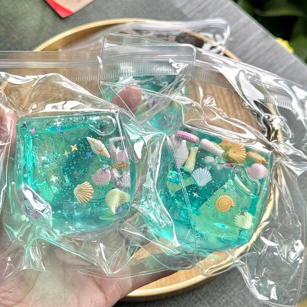 Ocean Sensory Fidget Cube — Slow-Rise Squishy Toy