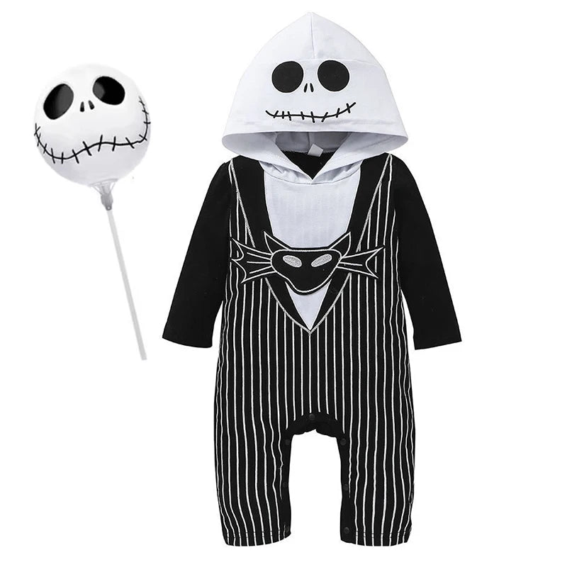 NovibebeCo. Baby Skeleton Halloween Costume Hooded Romper