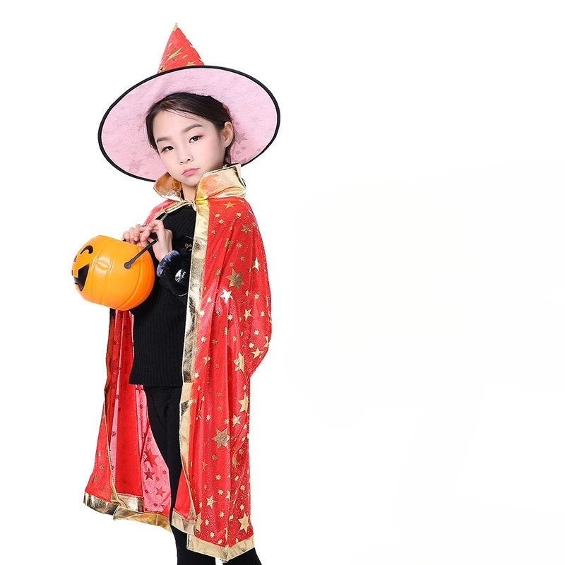 Kids’ Witch Hat & Cape Costume Set