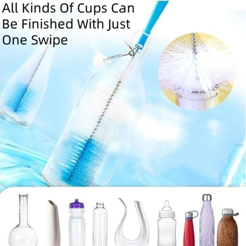16” Long Bottle Brush Cleaner For Washing Wine/Beer/Sport Well/Thermos/Glass and Long Narrow Neck Sport Bottles Vacuum Flasks