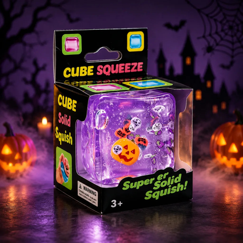 Halloween Christmas Transparent Cube Squishy Toy - Fidget Toy