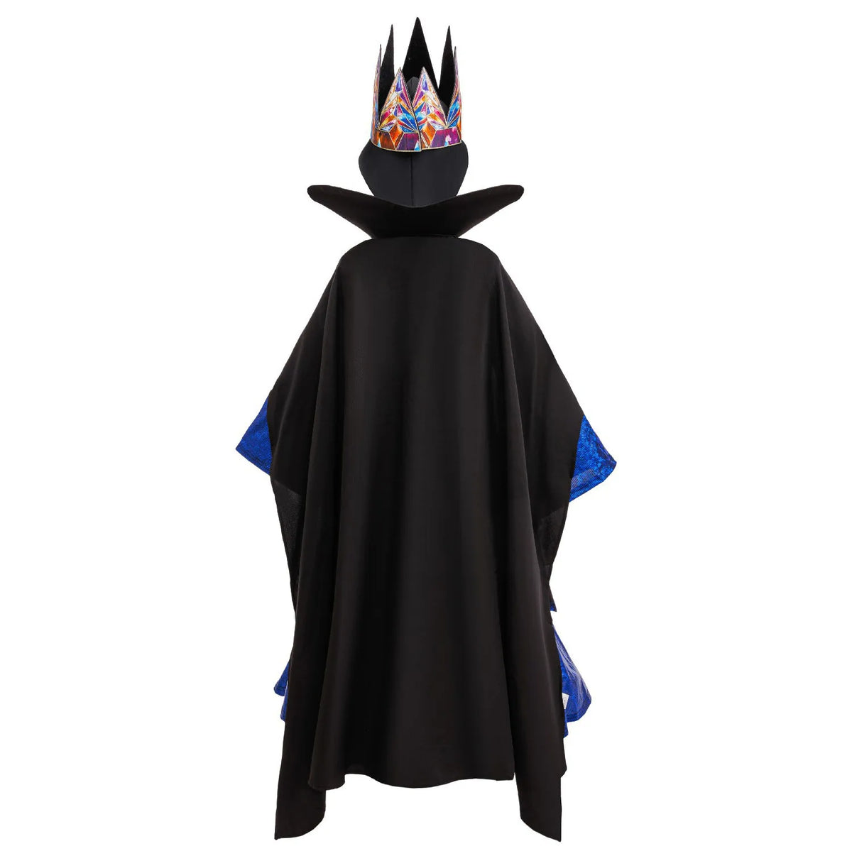 NovibebeCo. Girls Evil Queen Halloween Costume - Blue Gown, Black Cloak & Crown