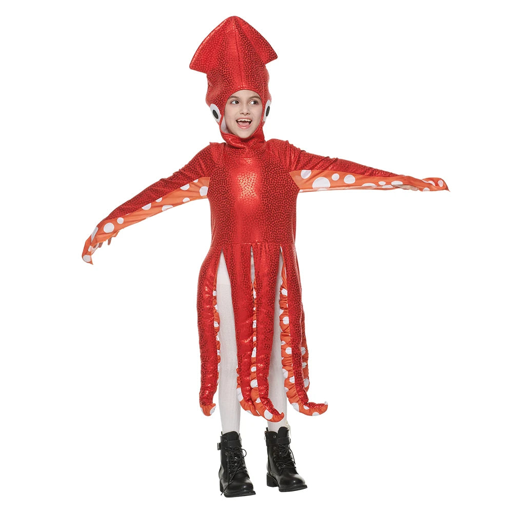 NovibebeCo. Kids Octopus Halloween Costume - Sealife Cosplay Jumpsuit