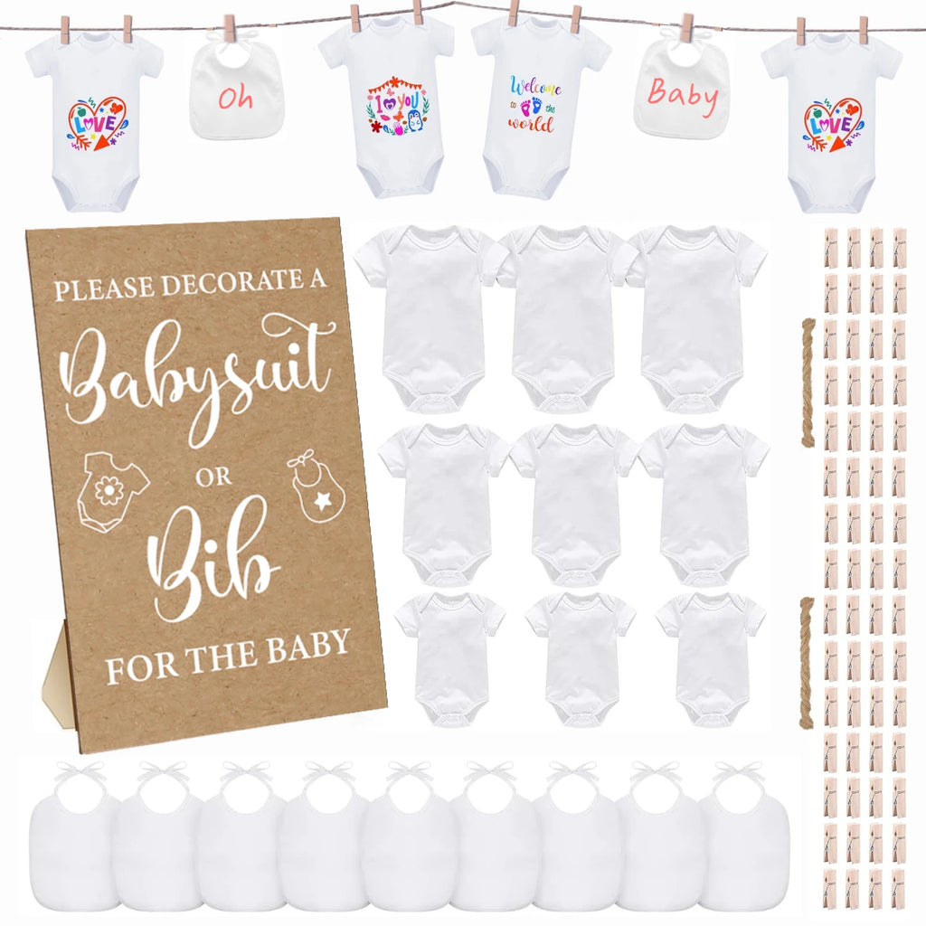 Baby Shower Bodysuit & Bib Game Set