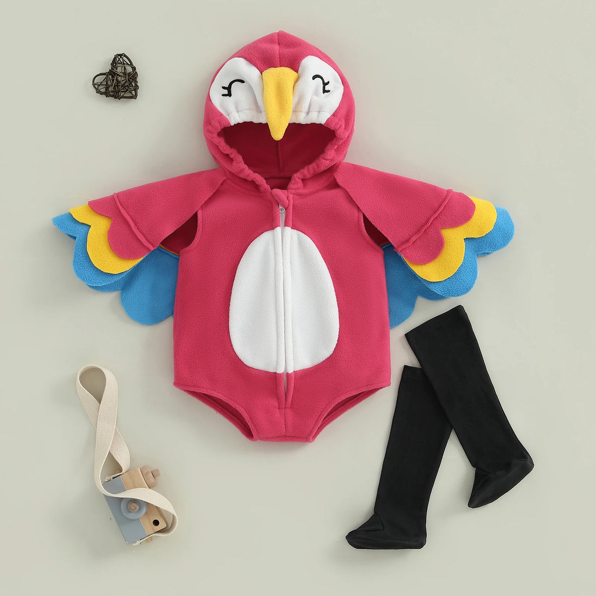 NovibebeCo. Baby Bird Hooded Romper & Socks Halloween Costume Set