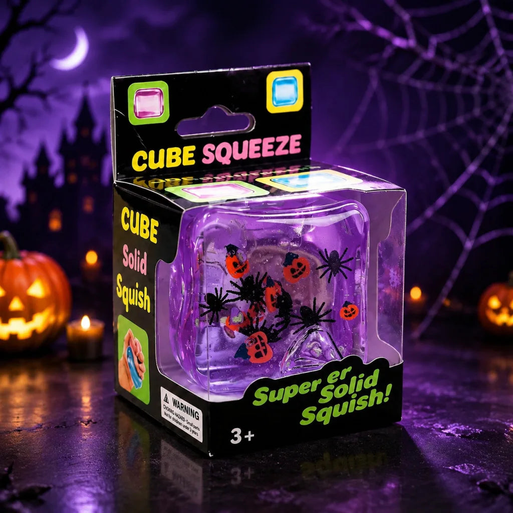 Halloween Christmas Transparent Cube Squishy Toy - Fidget Toy
