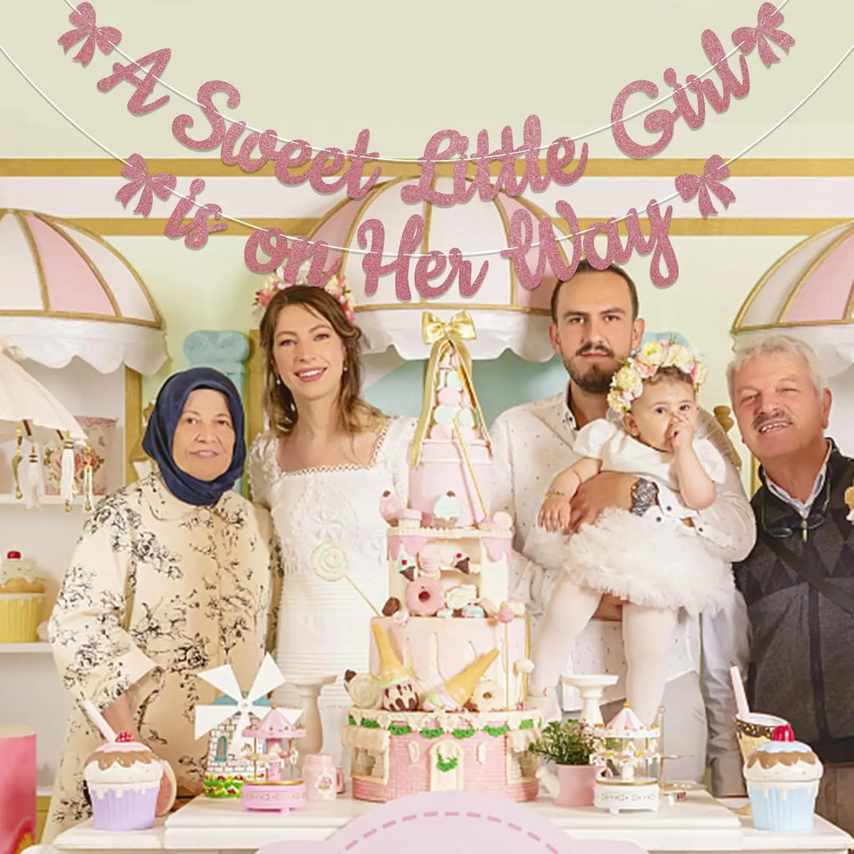 NovibebeCo. Baby Girl Shower Banner