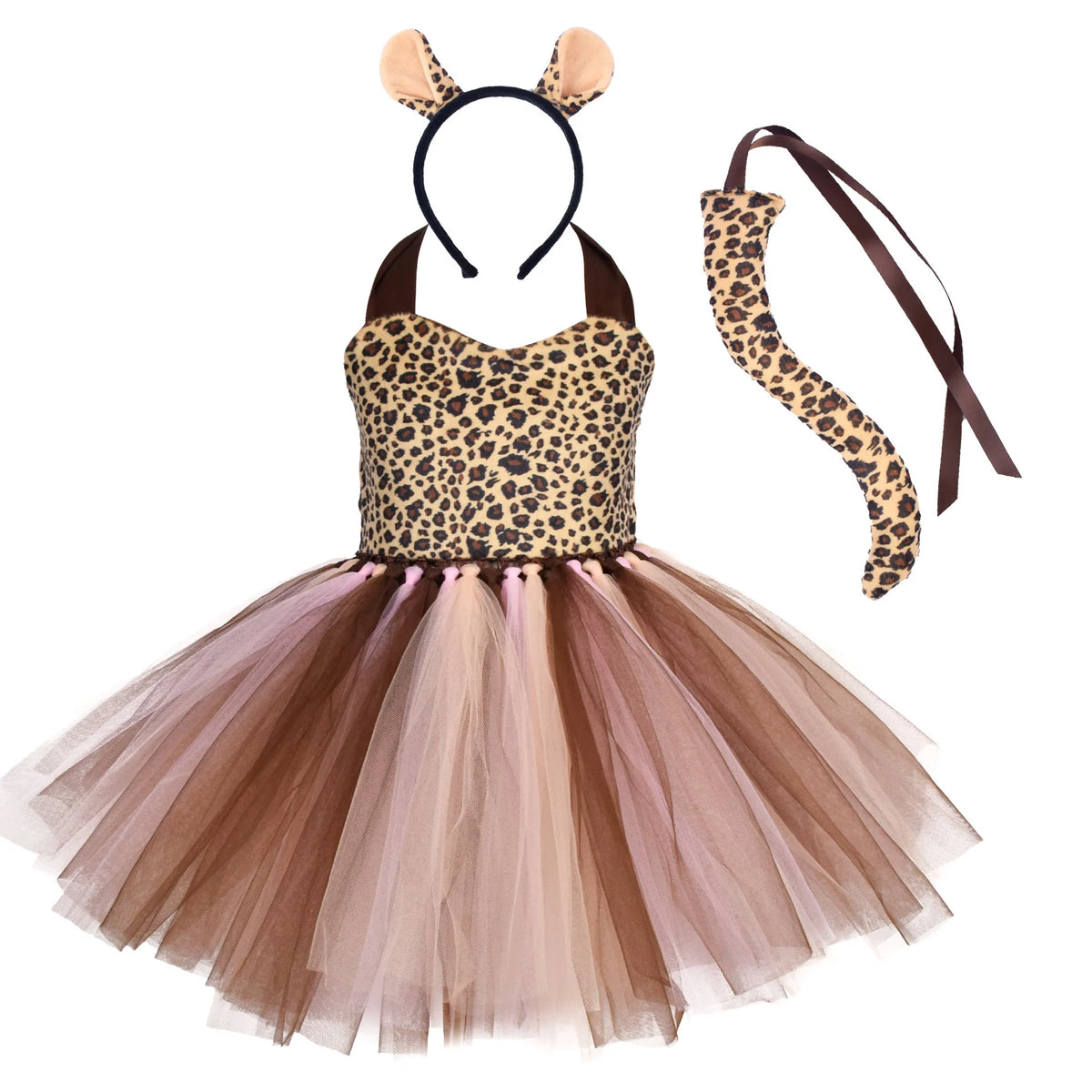 NovibebeCo. Girls Forest Animal Print Tutu Halloween Costume Dress