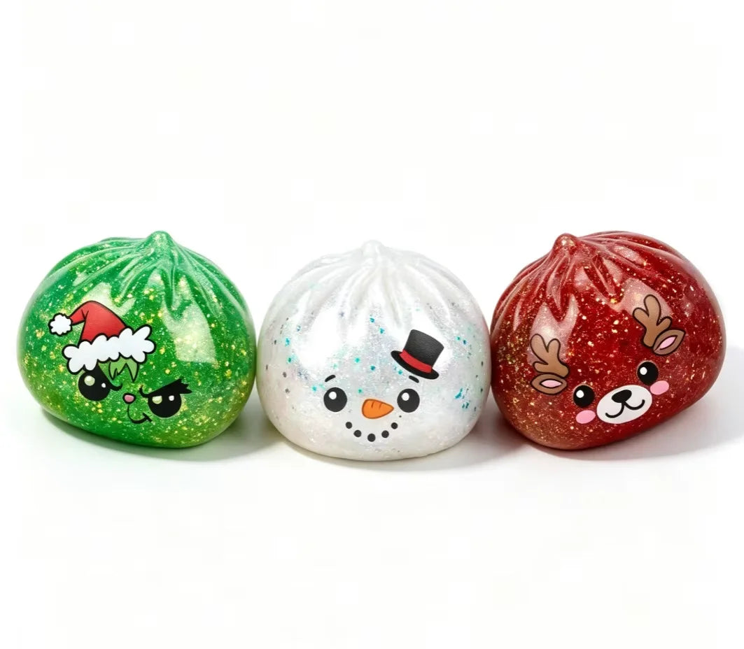 Christmas Dumpling Squishy Toy - Snowman, Elk & Santa (Boxed)