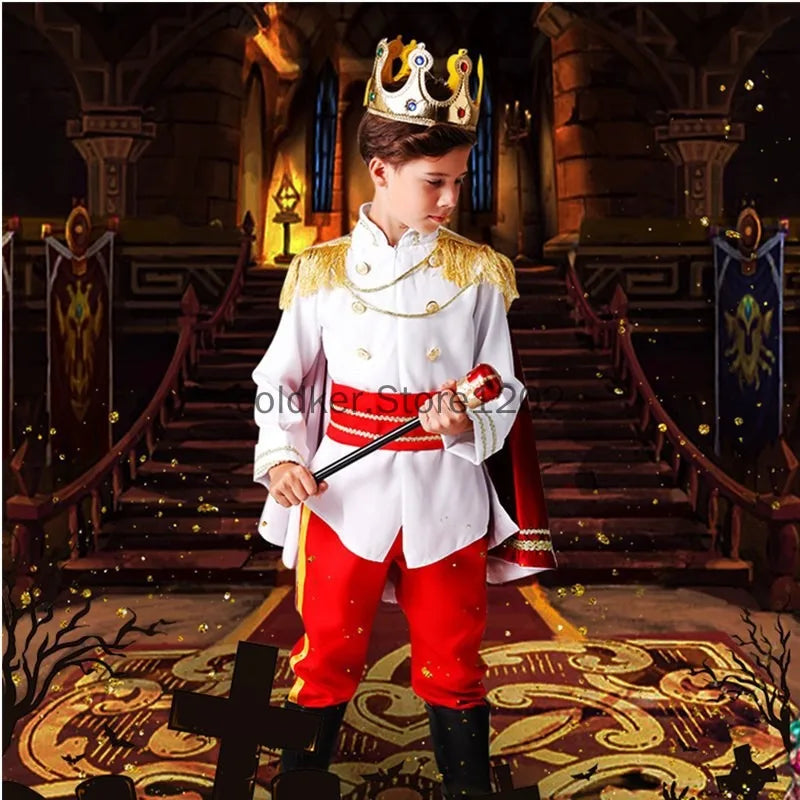 NovibebeCo. Kids Boys Prince Halloween Costume Cosplay Set with Accessories