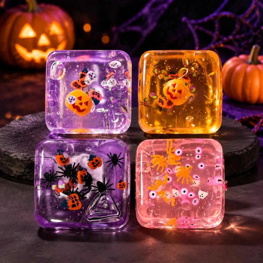 Halloween Christmas Transparent Cube Squishy Toy - Fidget Toy