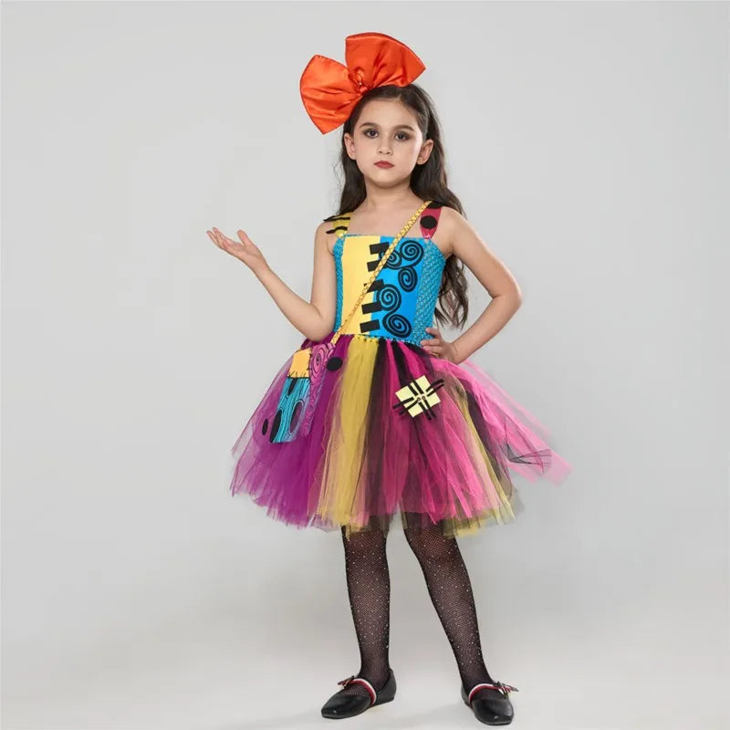 NovibebeCo. Girls Jack Skellington & Sally Halloween Cosplay Costume