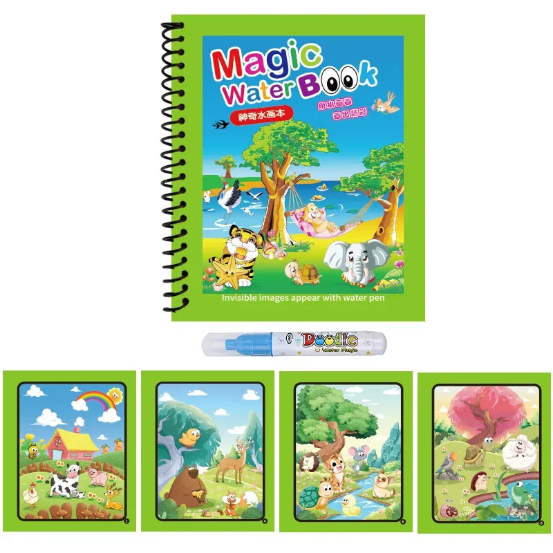 Reusable Water Drawing Book — Mess-Free Kids Art Pad