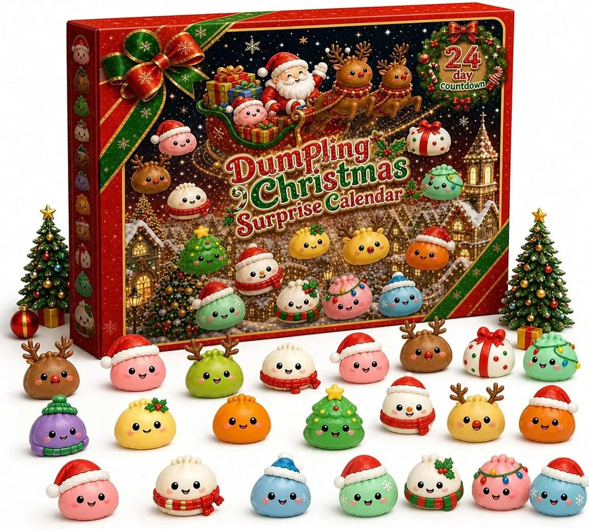 Christmas Squishy Advent Calendar - 24 Day Countdown Surprise Box